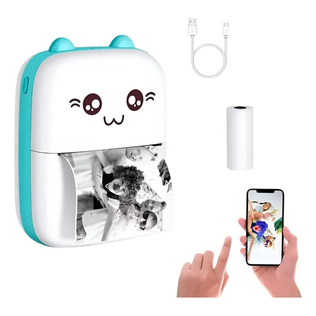 Mini Impresora Térmica + Rollo Autoadhesivo De Obsequio