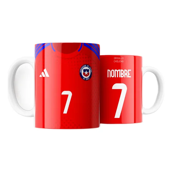 Tazón Taza Personalizada Camiseta Selección Chilena - Nombre