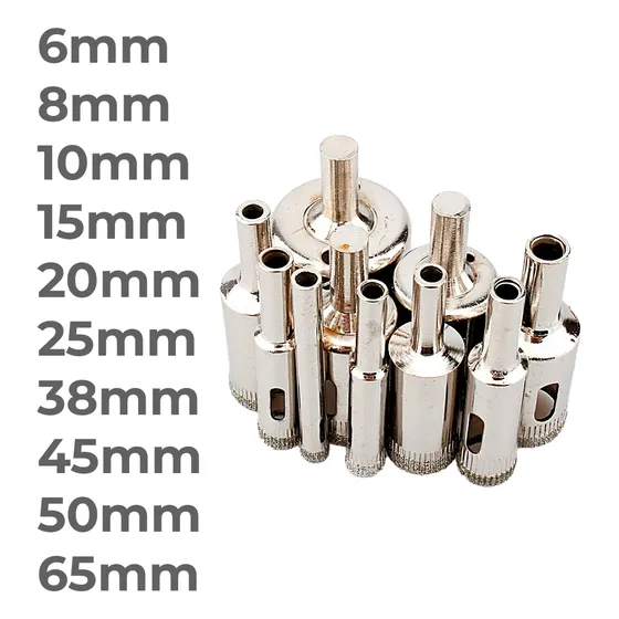 Mecha Copa Diamantada Set 10 Pz Broca Vidrios Cermica Marmol