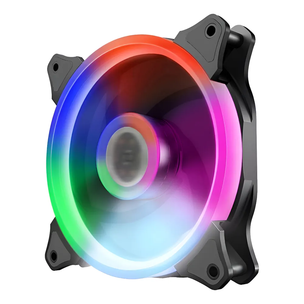 Ventilador Cooler Luz Led Rgb 12cm Gamer Gabinete Multicolor