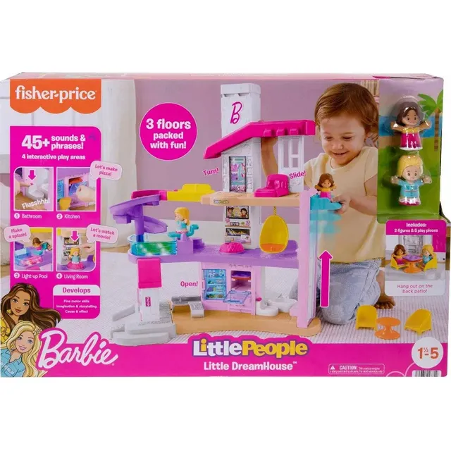 Casa De Muñecas Fisher-price Little People Barbie Dreamhouse Color Rosa, Amarillo, Azul, Blanco, Gris