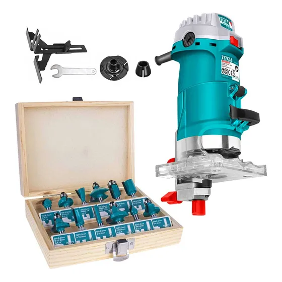 Ruteadora Palma 1/4 Fresadora 500w + Set De 12 Fresas 6mm