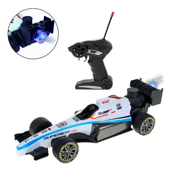 Carro Controle Remoto Formula 1 Com Luz E Fumaça 7 Funções