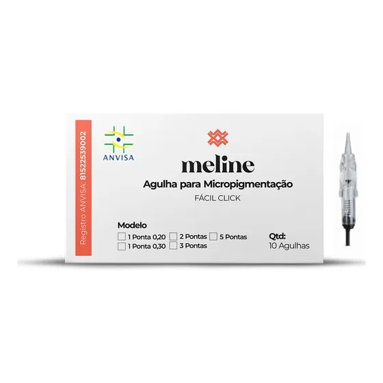 Kit 10 Agulhas Meline Fácil Click Easy Rápido C/ Anvisa