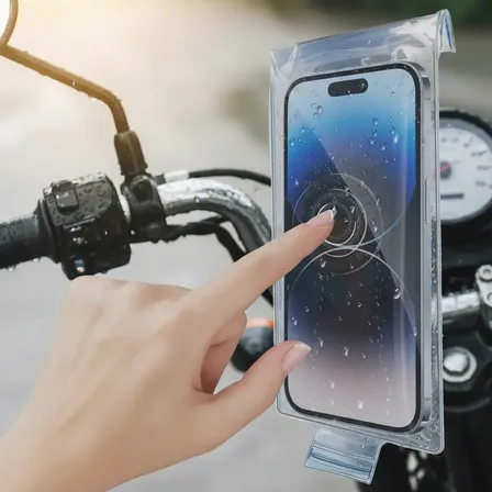 Capinha Celular Resistente Proteção Agua Chuva Moto Bike Trasparente