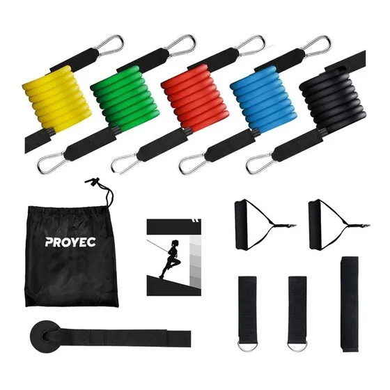 Kit Set 5 Bandas Elasticas Manijas Latex Ejercicio Fitness