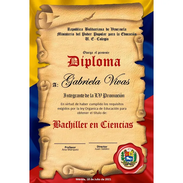 Diploma De Bachiller Editable En Powerpoint 