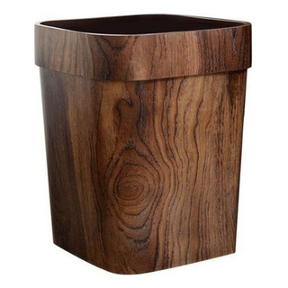 2x Papelera De Grano De Madera Mimético Retro Papelera 2x Papelera De Grano De Madera Mimético Retro Papelera