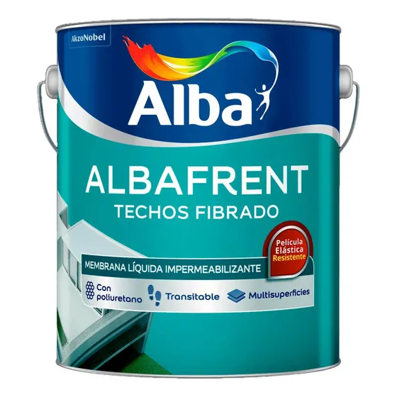 Albafrent Techos Fibrado Membrana Liquida Transitable 20 Kg Color Blanco