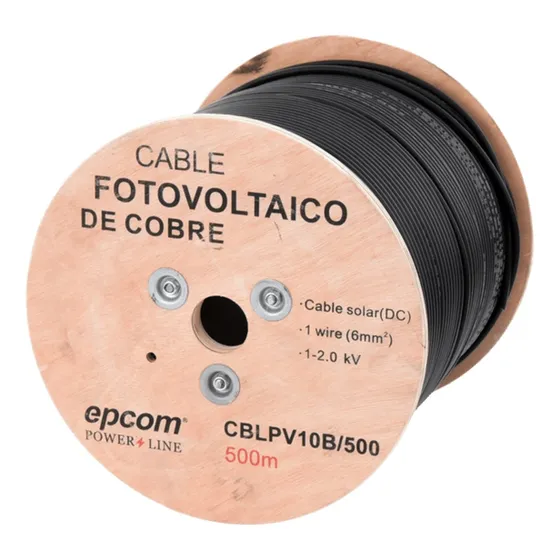 Cable Fotovoltaico 6 Mm, 10 Awg, 2000 Vcc, Negro Negro