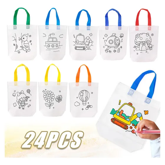 24pzs-bolsa Para Colorear,bolsas Ecologicas,dibujo Y Pintura
