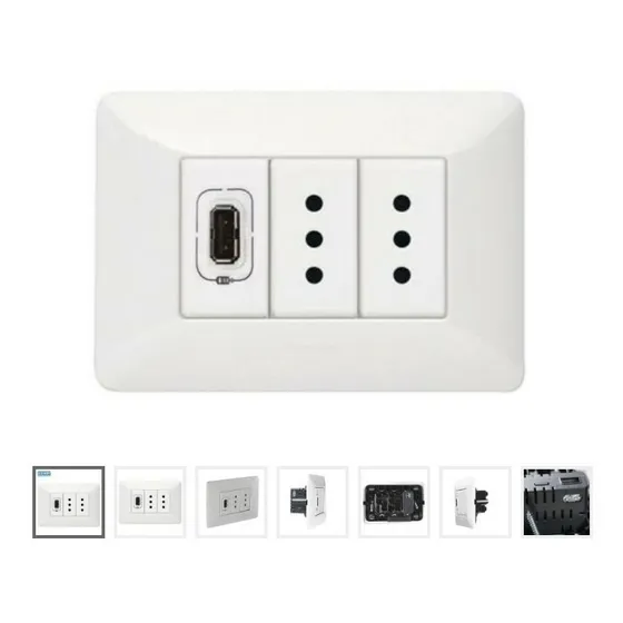 Toma Doble 2p+t 10a + Usb Matix Blanco Armada