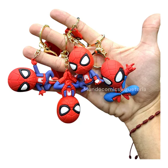 Llaveros De Goma Figura De Spiderman Venom Mile Morales 7cm