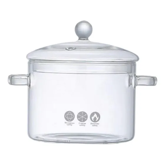 Olla De Vidrio Con Tapa, Juego De Ollas De Claro 1400ml