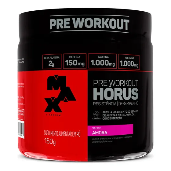 Pré Treino Hórus 150g Max Titanium Amora Energia Sustentada