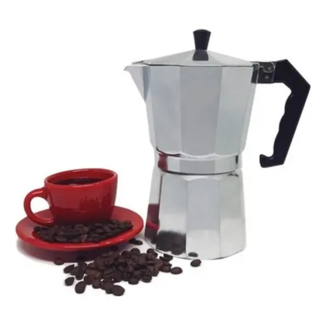 Cafetera Italiana Para 3 Tazas Aluminio Manual Expresso Moka