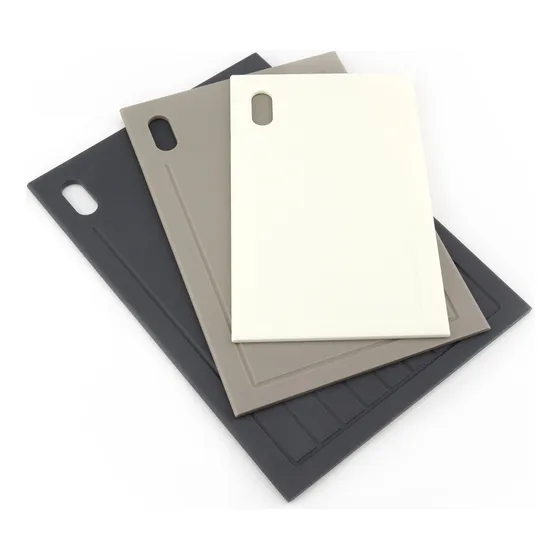 Set 3 tablas para cortar picar cocina Home Logics color crema blanco y negro
