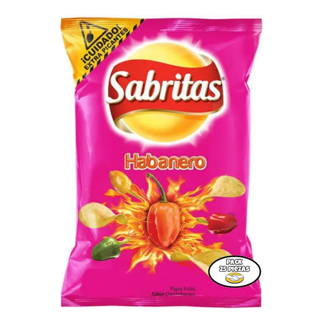 Sabritas Chile Habanero Pack 25 Botanas