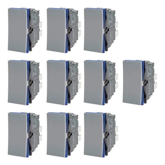 Módulo Interruptor Simples Cinza Pial Plus+ 611010cz 10 Peça