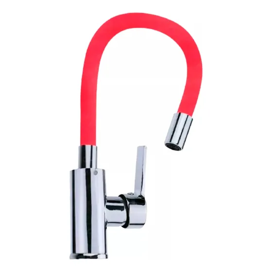 Canilla Monocomando Griferia Cocina Cuello Flexible Mesada  