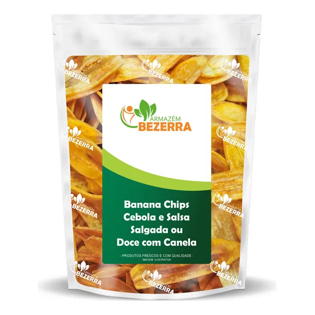Banana Chips Desidratada Salgada Ou Doce Sabores - 1kg