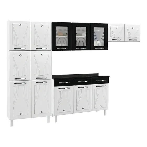 Armário/balcãotelasul Star New Telasul Mdf - Braco/preto