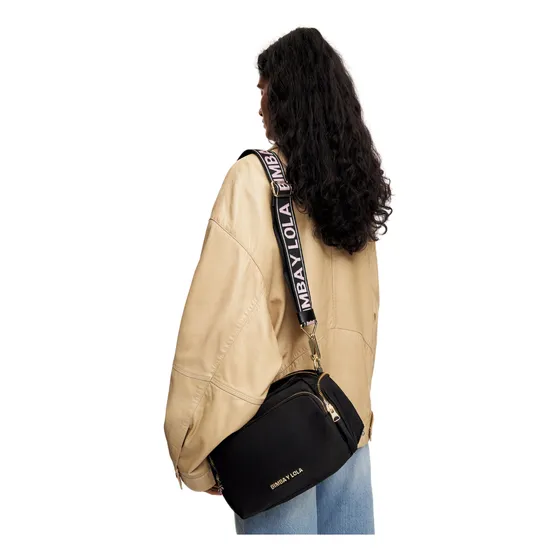 Bandolera Cartera Bimba Y Lola Negra Lisa Níquel Negro