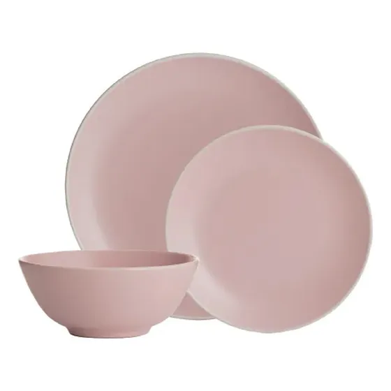 Set De Loza Vajilla 12 Piezas Rosado Mason Cash Color Rosa Classic Collection