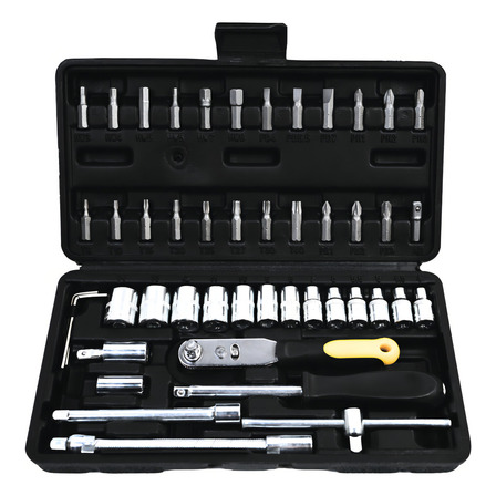 Kit Jogo De Ferramentas Com Maleta 48 Peças Titanium Platina Cor Preto Kit Jogo De Ferramentas Com Maleta 48 Peças Titanium Platina Cor Preto