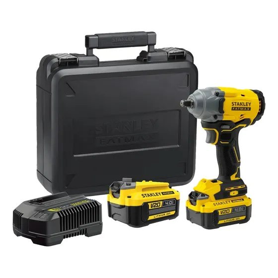 Llave de impacto ½ con 2 baterías y cargador Stanley Sbw920m2k 20v