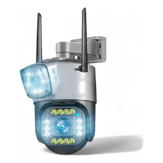 Camara De Seguridad Ip Ptz Exterior Doble Lente Alta Resoluc Color Gris