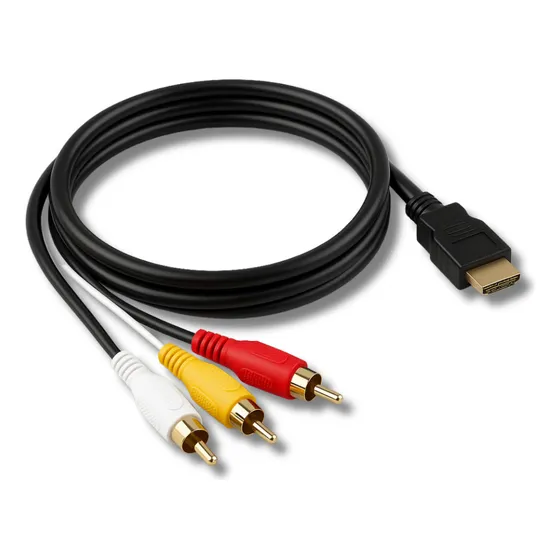 Cabo Adaptador Hdmi Para Rca Com Saída Av Para Tv De Tubo