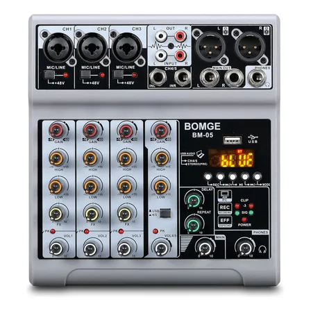 Bomge Mezcladora 5canal Para Grabar En Pc Con Bluetooth Usb