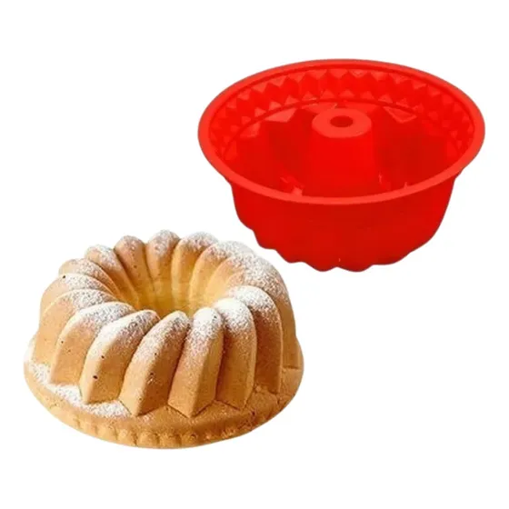 Molde Savarin Flanera De Silicona Apta Horno Biscochuelo Color