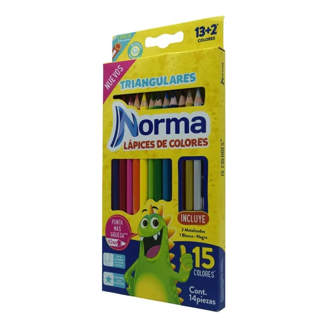 Lapices De Colores Norma 15 Colores Triangular Norma 4.2 Mm