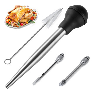 Baster Para Pavo De Acero Inoxidable Con Cepillo De Limpieza Baster Para Pavo De Acero Inoxidable Con Cepillo De Limpieza