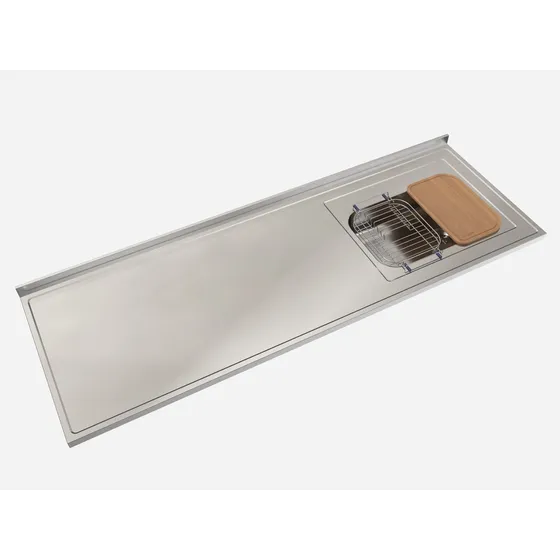 Mesada Johnson Acero 180 Bacha Zz52 + Secaplatos + Tabla