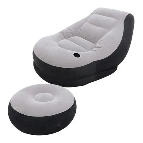 Sillón Inflable Ultra Lounge Con Reposapies Gris Intex