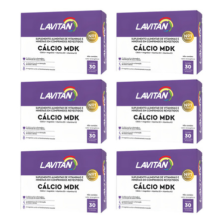Kit Com 6 Suplemento Lavitan Cálcio Mdk 30 Cápsulas - Cimed Kit Com 6 Suplemento Lavitan Cálcio Mdk 30 Cápsulas - Cimed