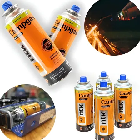 Kit 4 Latas Refil Ntk 227g Camping Maçarico Fogareiro Laranja