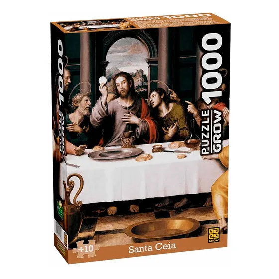 Quebra-cabeça - 1000 Peças - Santa Ceia - Grow