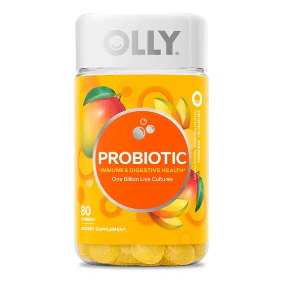 Olly Gomitas Probióticas Apoyo Inmunológico Y Digestivo Suplemento Probiótico Masticable Para Adulto Con 80 Gomitas Sabor Mango Tropical 1 Billon De Ufc