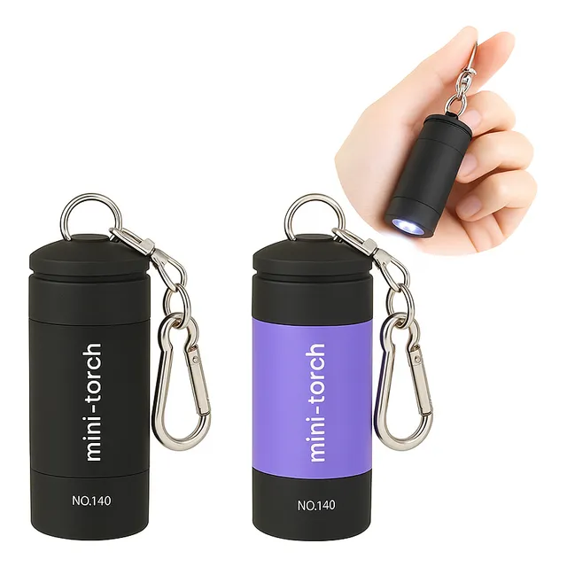 Linterna De Mano Recargable Usb Led Mini Moderna Portátil Violeta