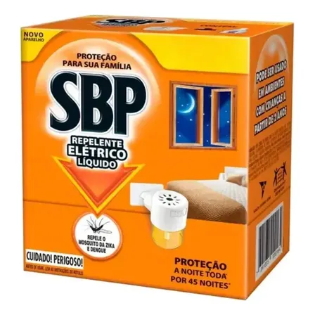 Repelente Elétrico Líquido SBP 45 Noites Novo Aparelho + Refil