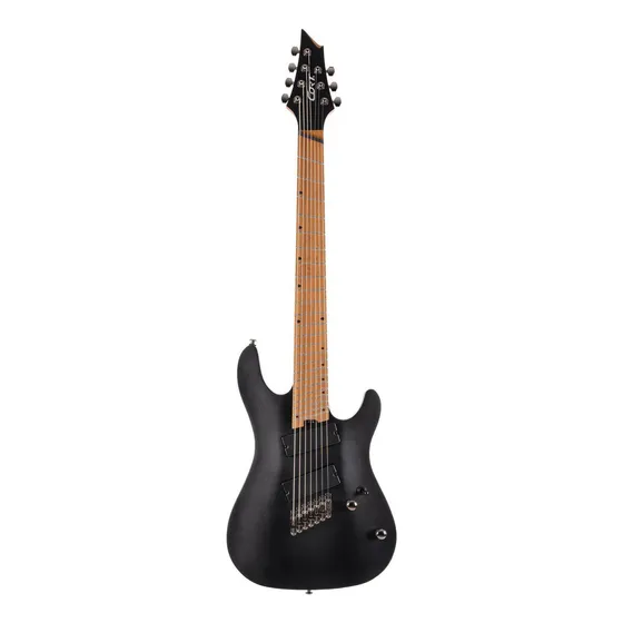 Guitarra elétrica Cort KX Series KX307 Multi Scale de mogno 2018 open pore black com diapasão de ácer assado