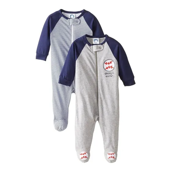 Set 2 Pijamas Bebe Monos Bodys Gerber 3-6 Meses Beisbol