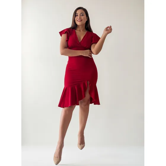 Vestido Drucelia Sirena Shoulder Coctel Fiesta Arma Tu Look