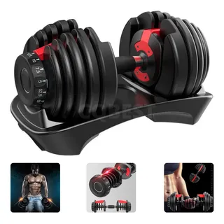 Halter Ajuståvel 24kg Dumbbell Musculação Anilha Regulåvel Halter Ajuståvel 24kg Dumbbell Musculação Anilha Regulåvel