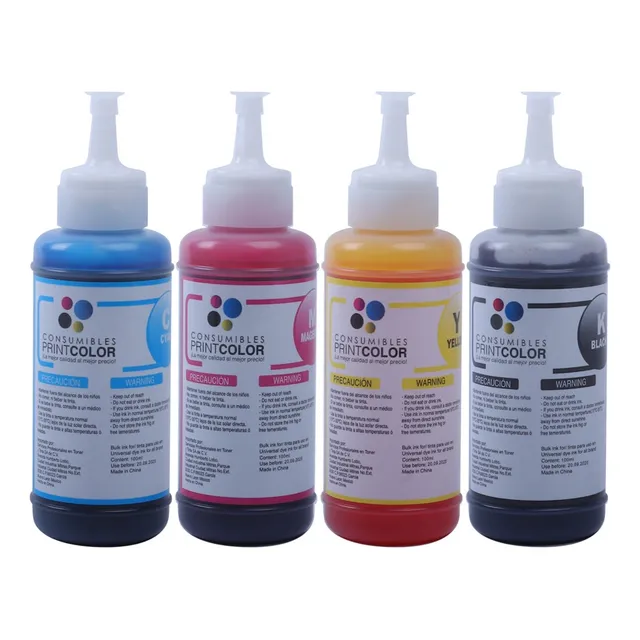 Pack 4 100ml De Tinta Para Recarga De Cartuchos De Tinta