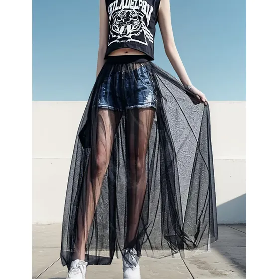 Falda En Tul Negro